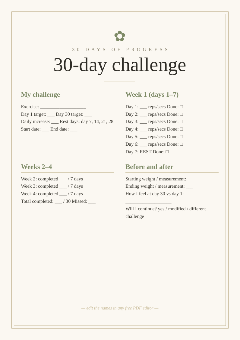30-day fitness challenge