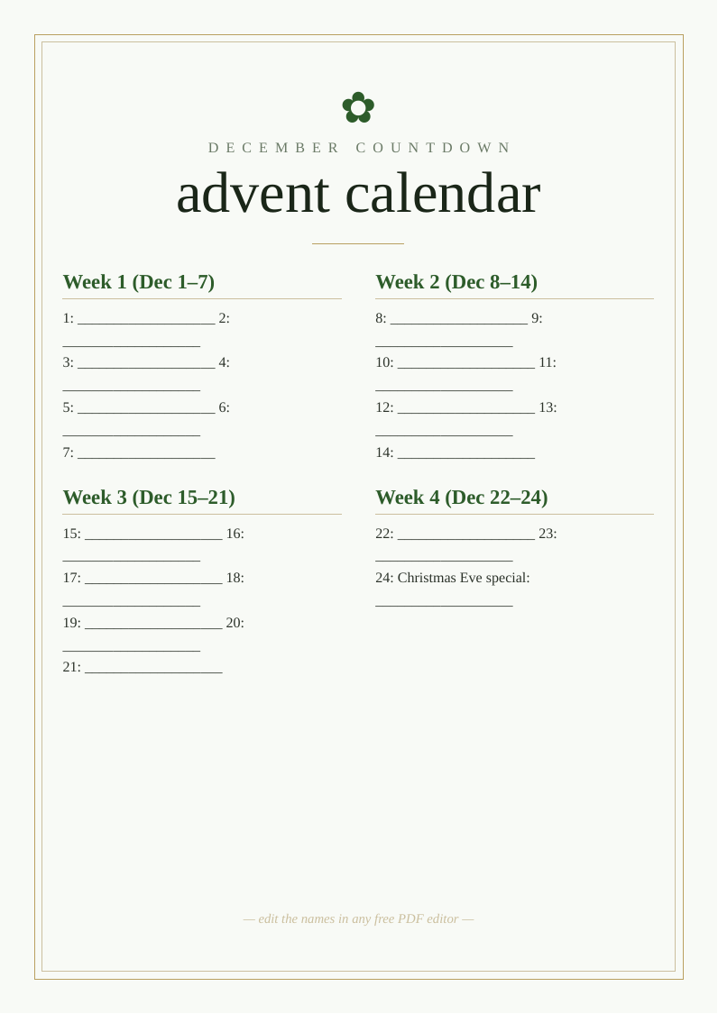 Advent calendar