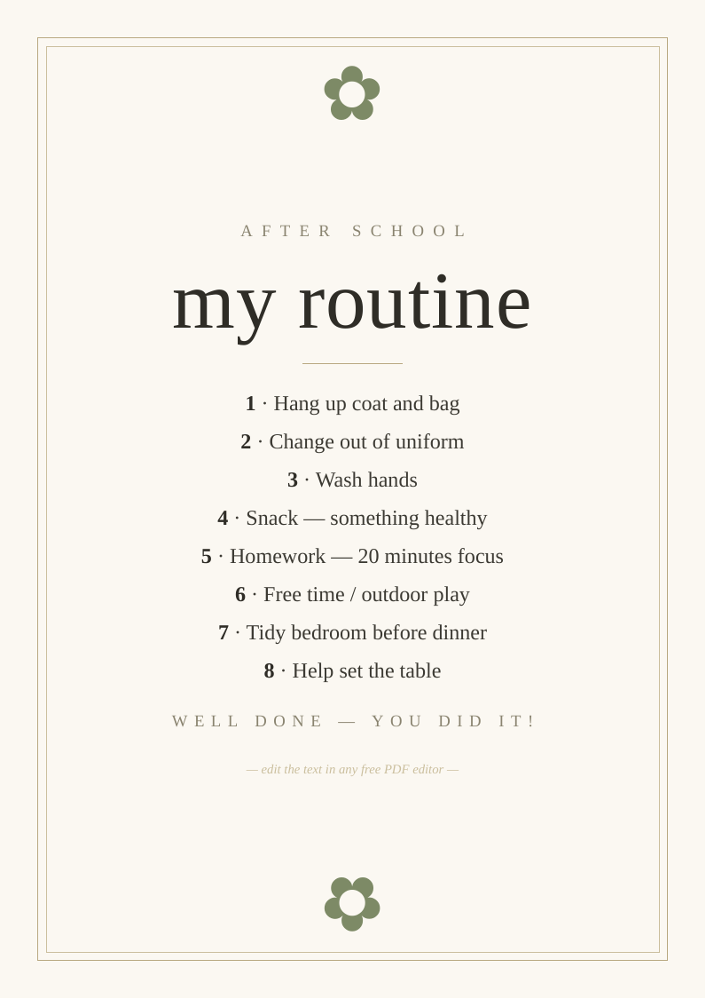 After-school routine
