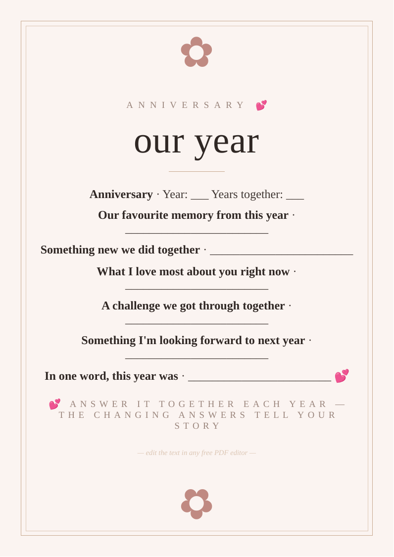Couple's anniversary interview