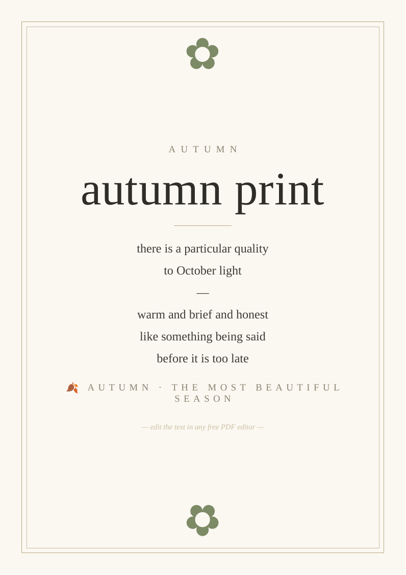 Autumn seasonal wall print