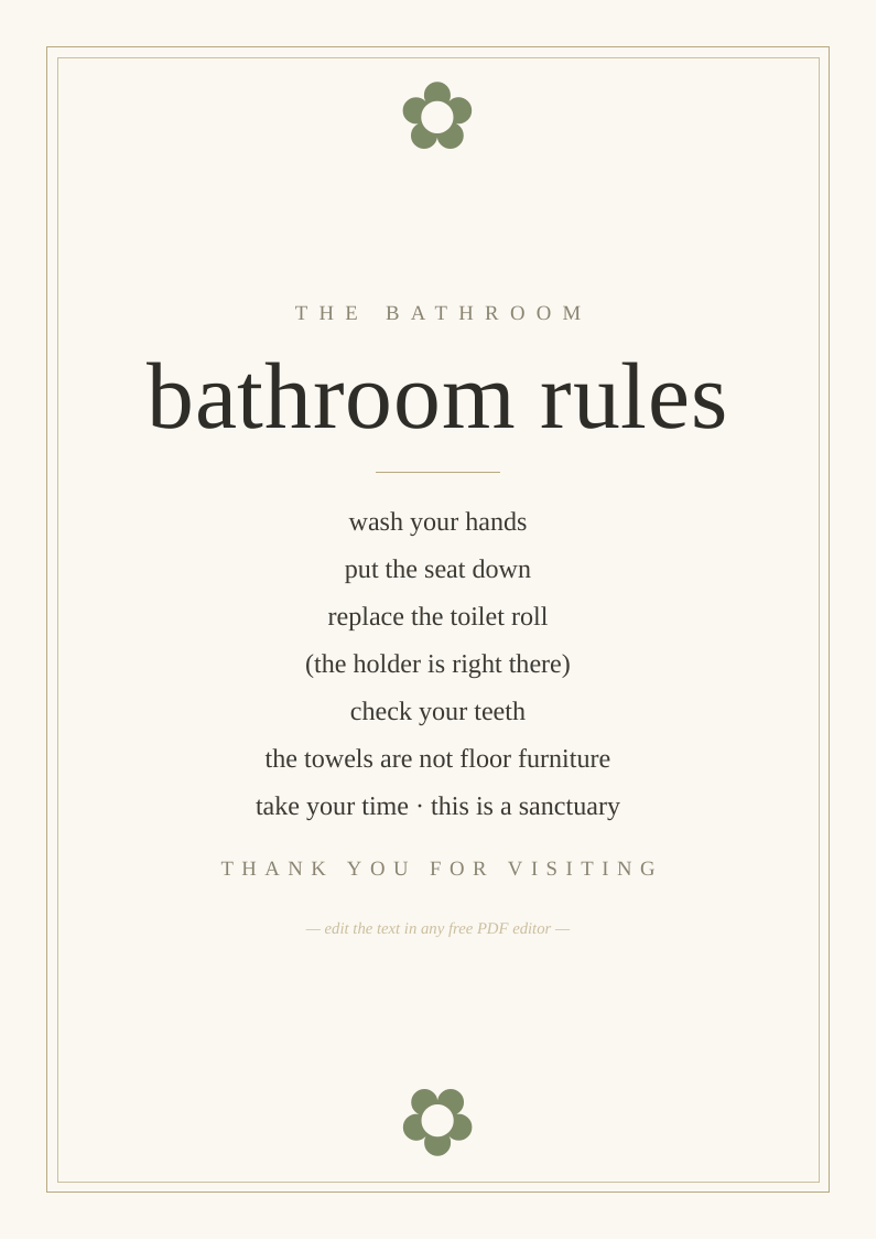 Bathroom wall art print