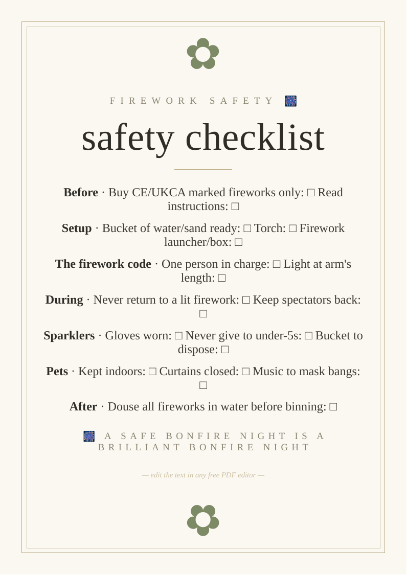 Bonfire Night firework safety guide