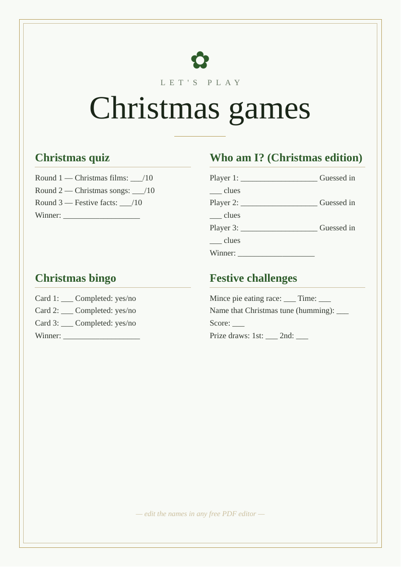 Christmas party games