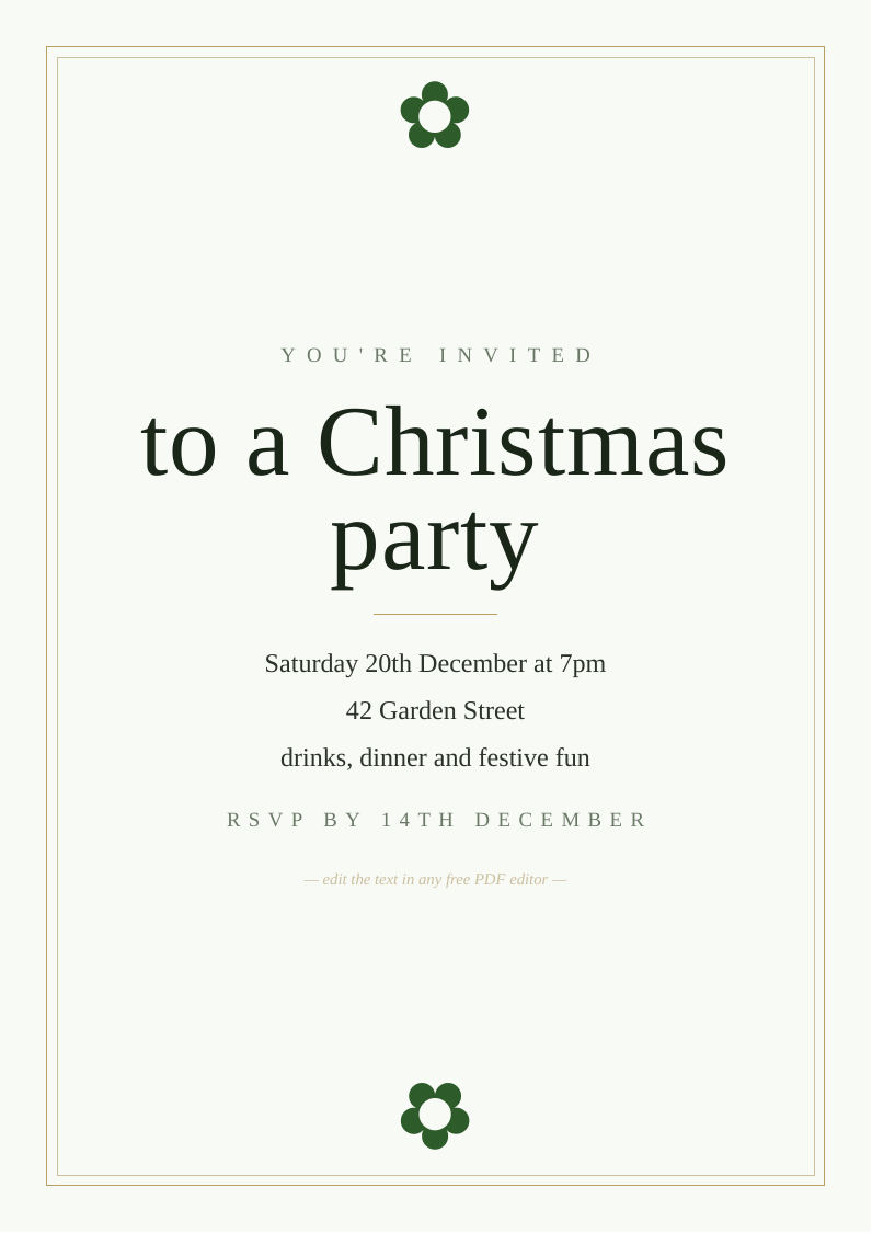 Party invitation free printable