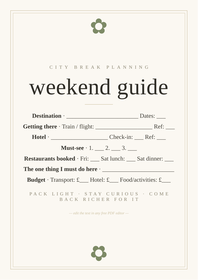 Weekend city break guide