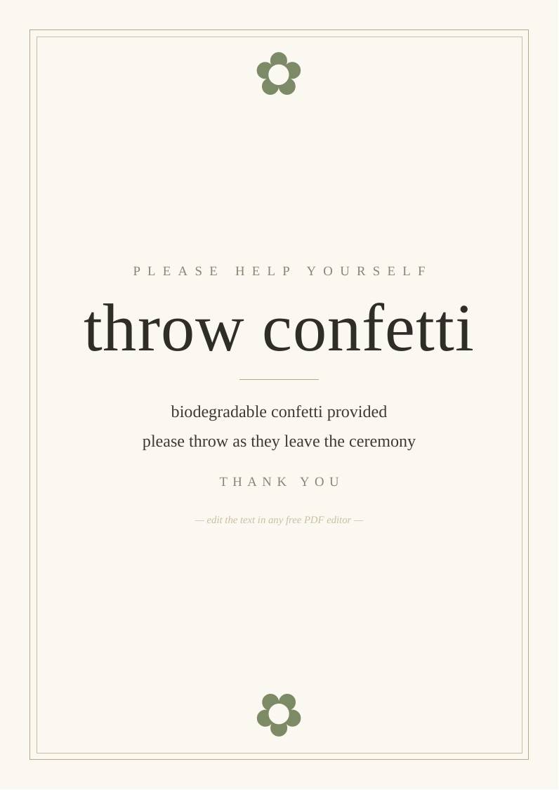 Confetti sign