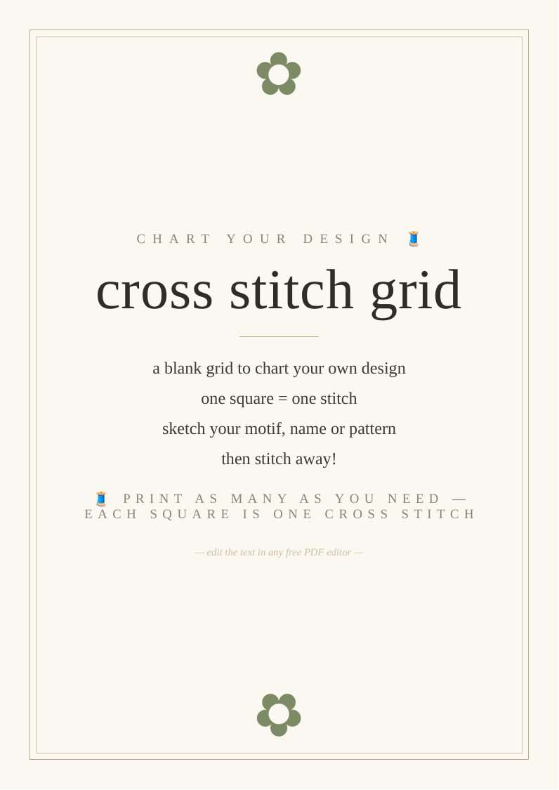 Blank cross stitch grid