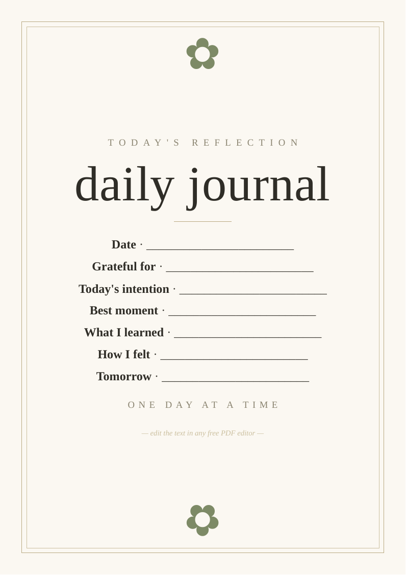 Daily journal page