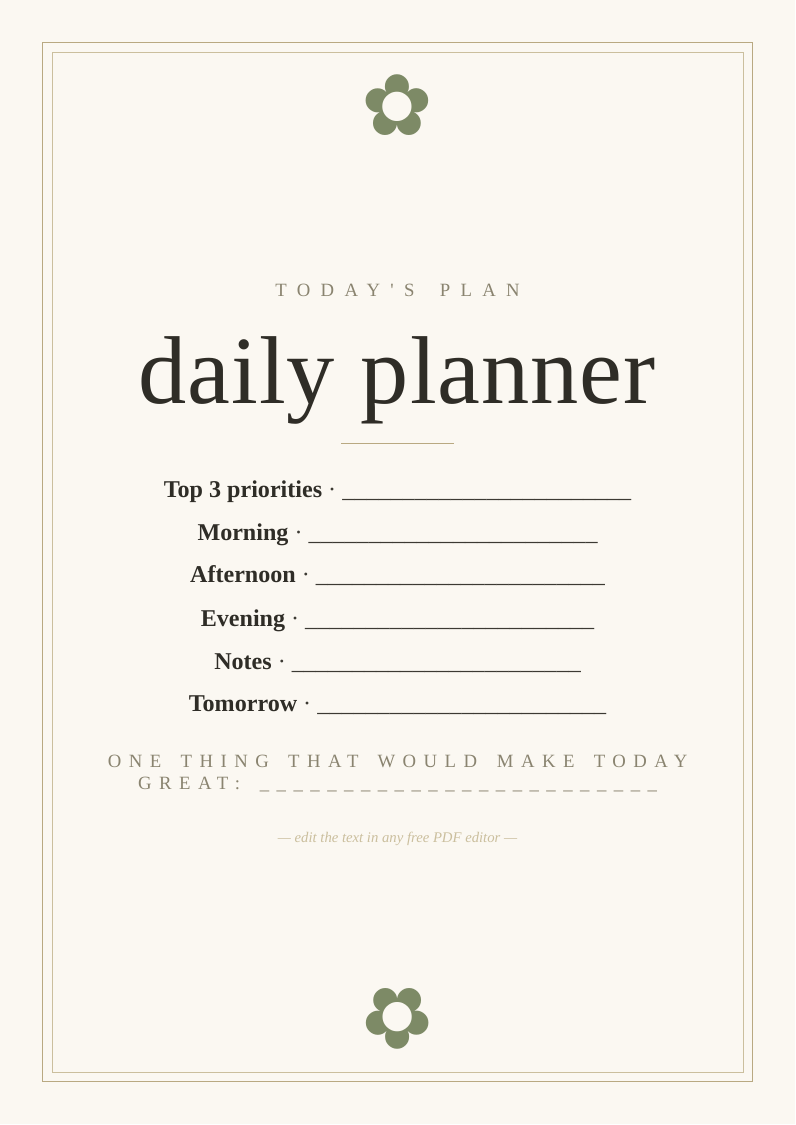 Daily planner