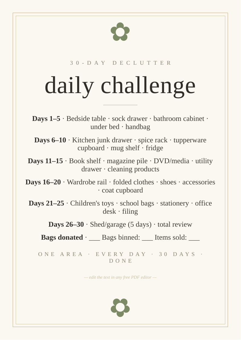 30-day declutter challenge