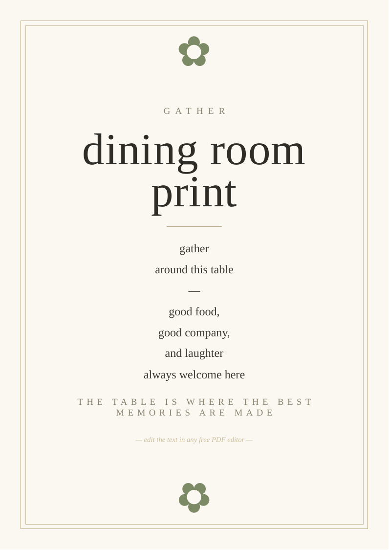 Dining room gather wall print