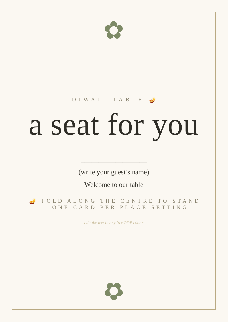 Diwali place cards