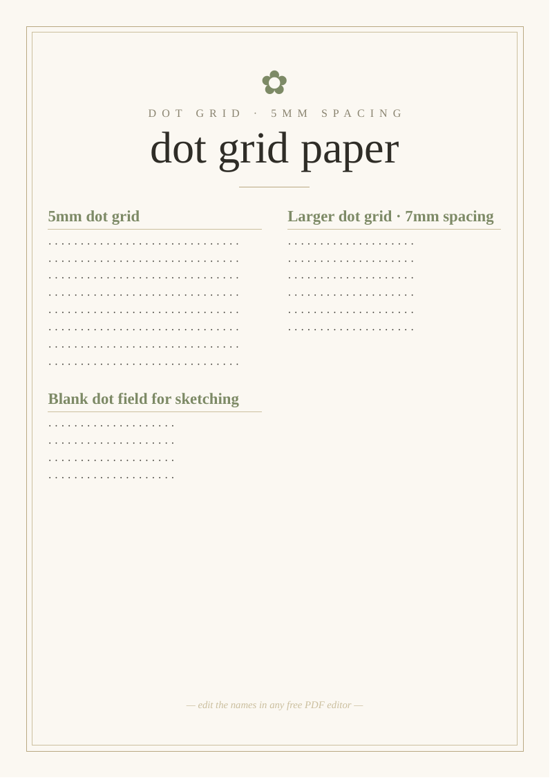 Dot grid paper printable A4 free template
