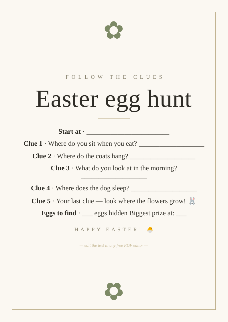 Easter egg hunt map