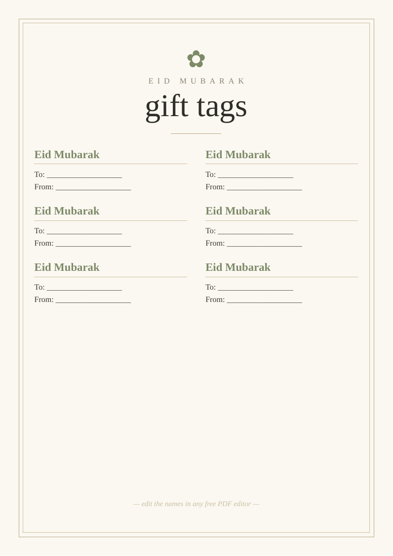 Eid gift tags