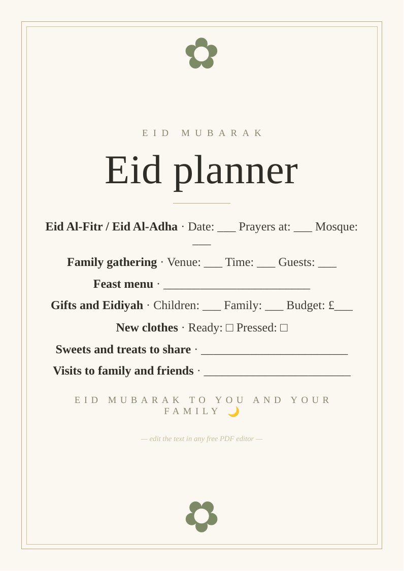 Eid celebration party planner