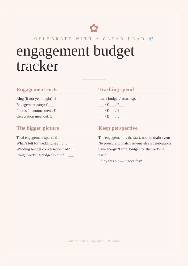Engagement budget tracker