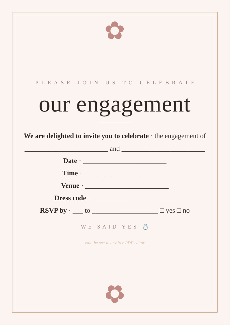 Engagement party invitation
