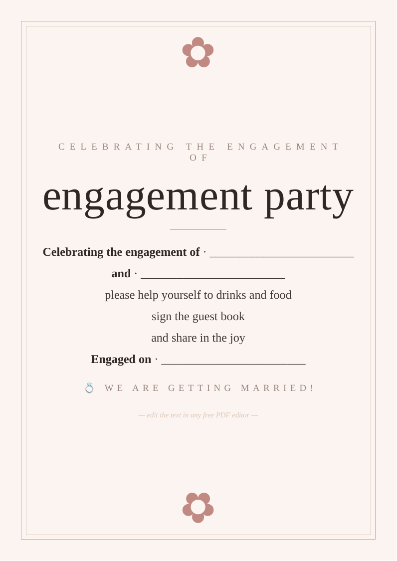 Engagement party welcome sign