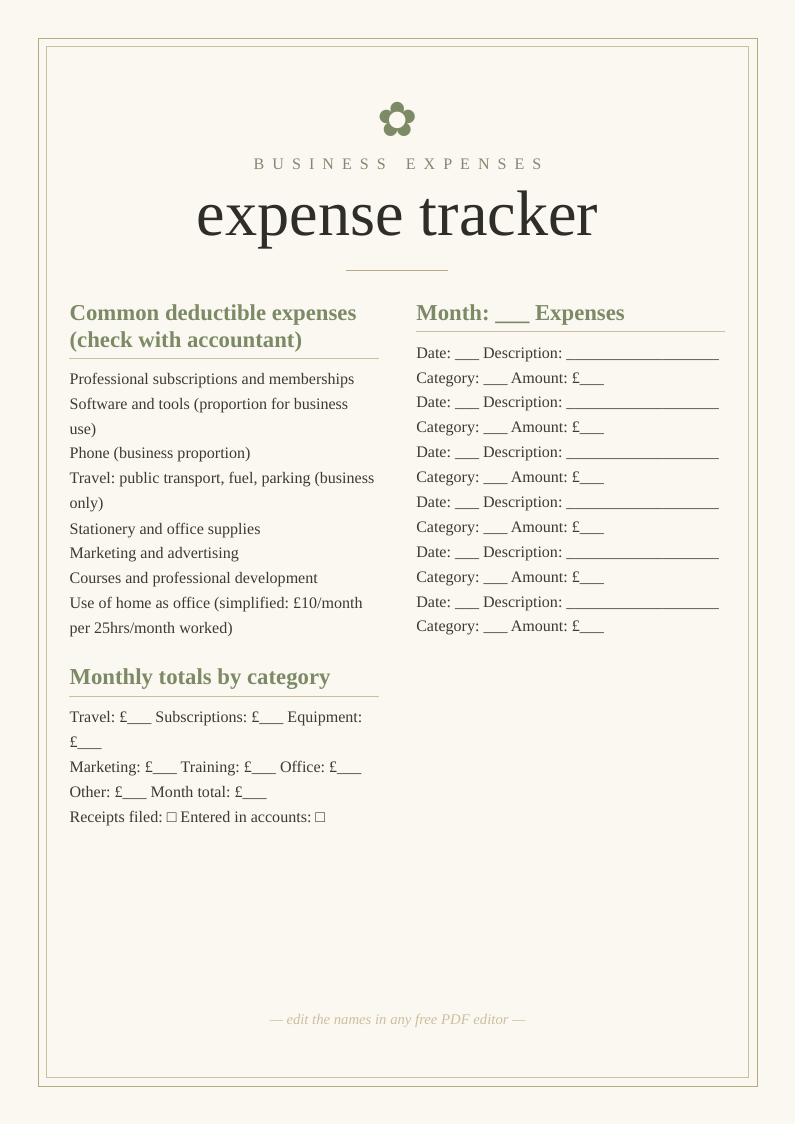 Business expense tracker