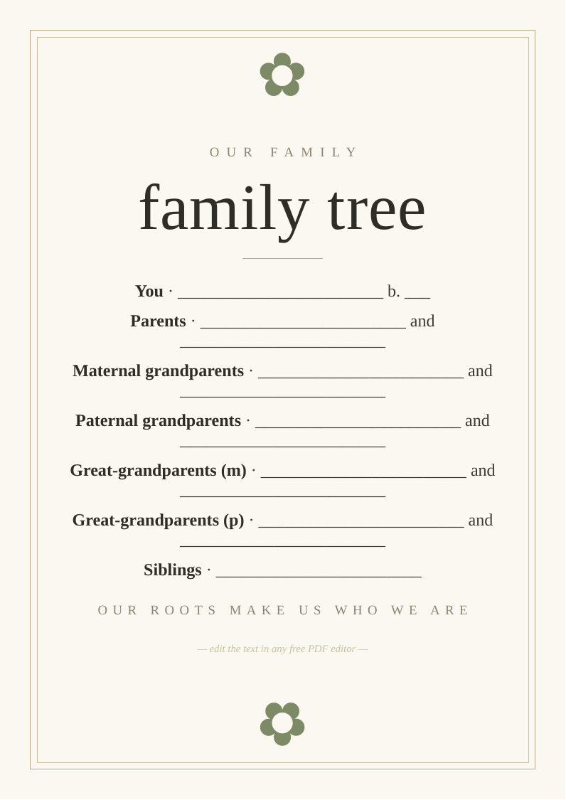 Family tree template