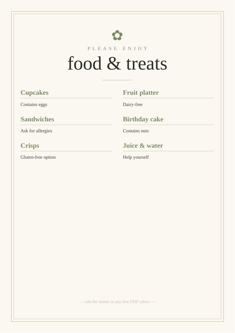 Food labels