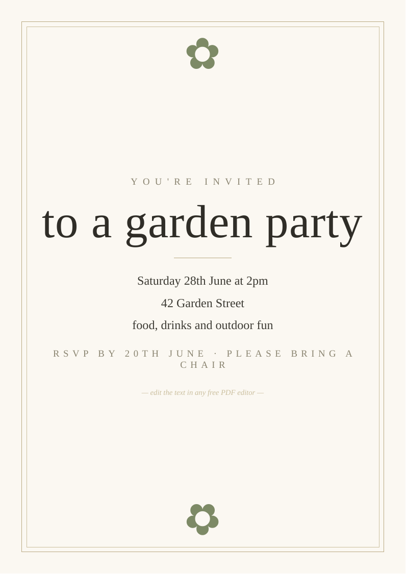 Garden party invitation