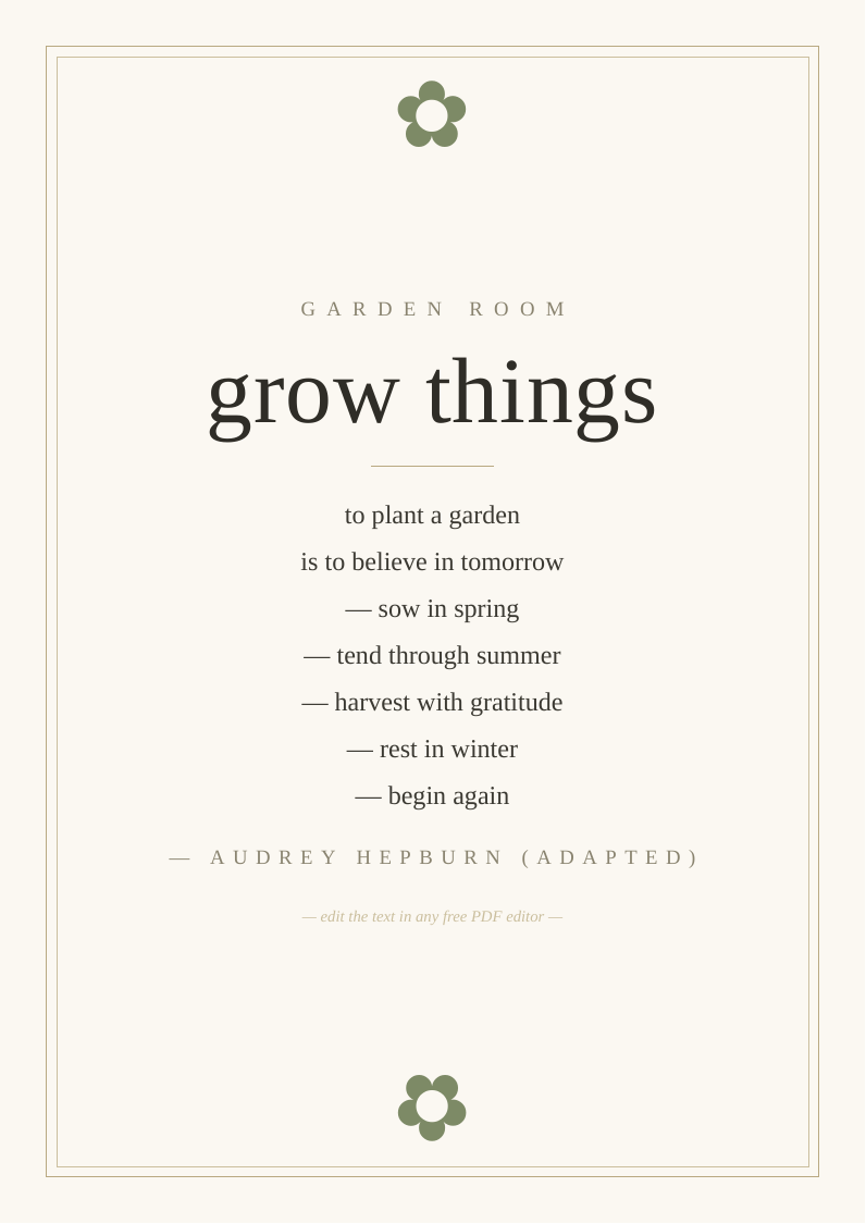Garden wall art print