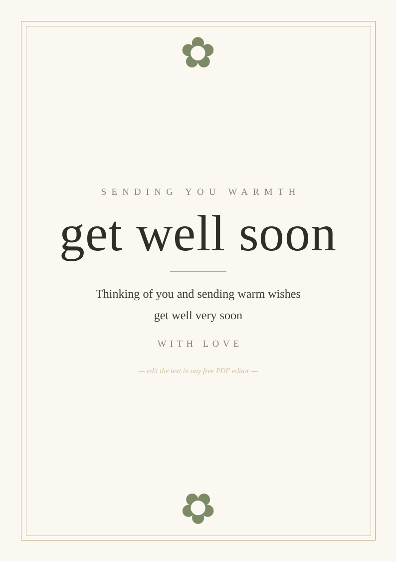 Get well soon card template
