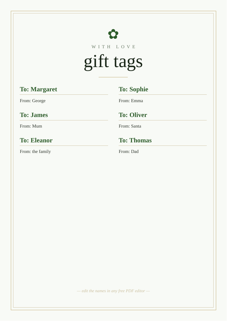 Gift tags