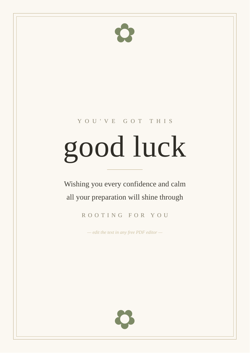 Good luck card