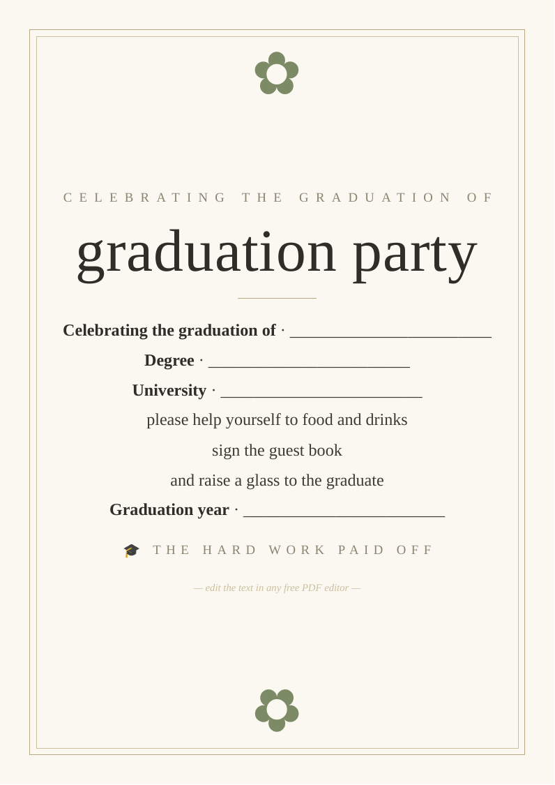 Graduation party welcome sign