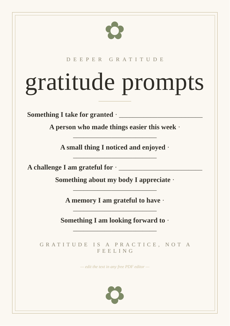 Gratitude prompts