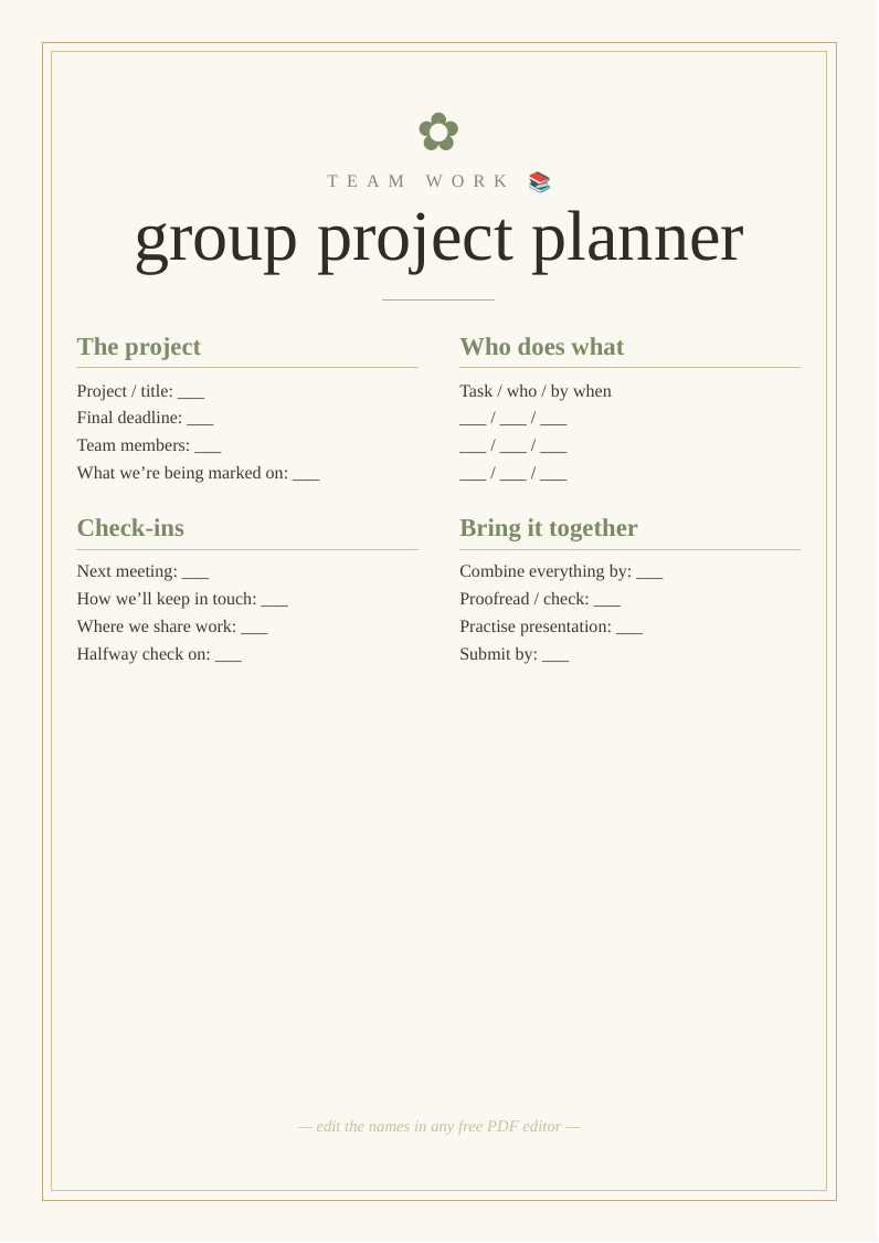 Group project planner