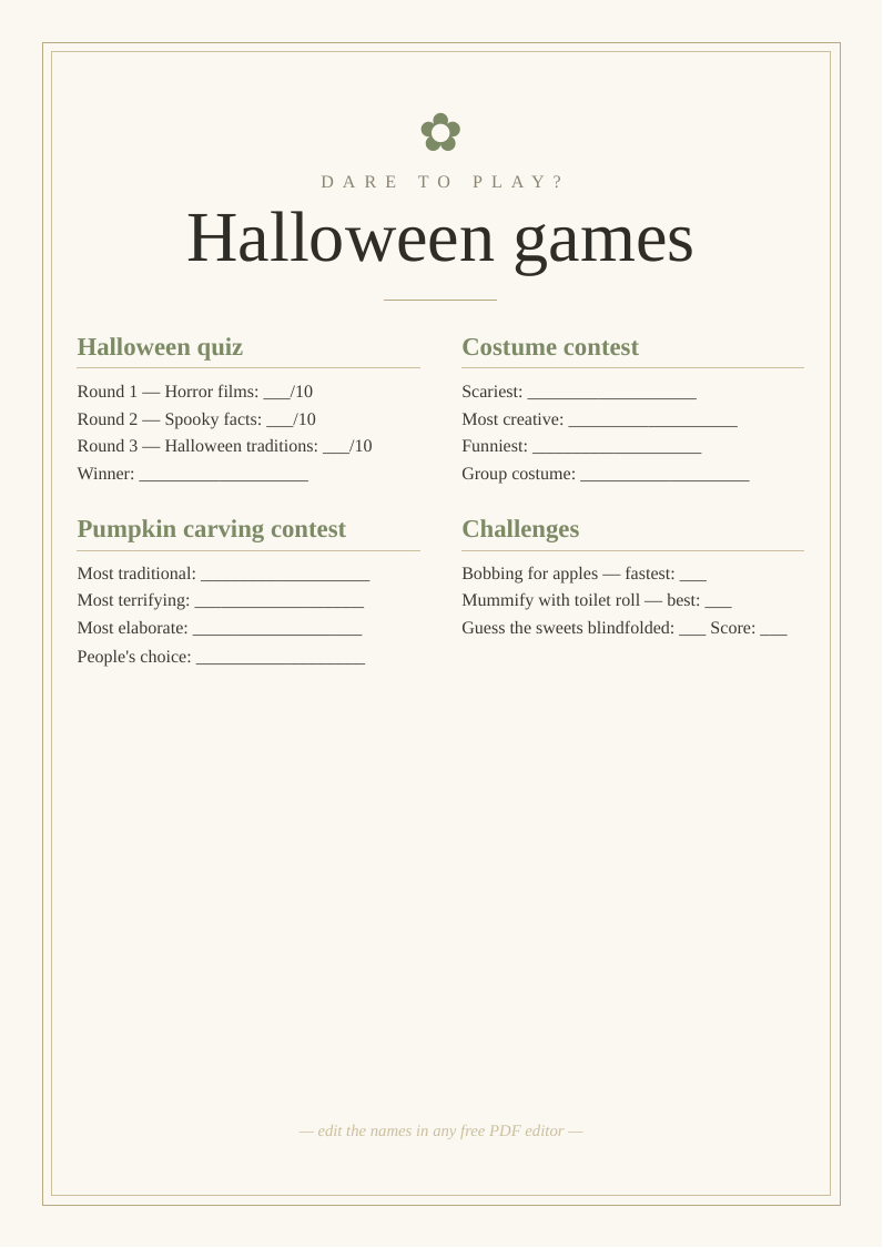 Halloween party games