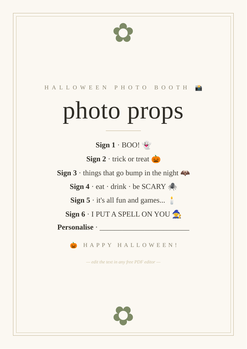 Halloween photo booth props