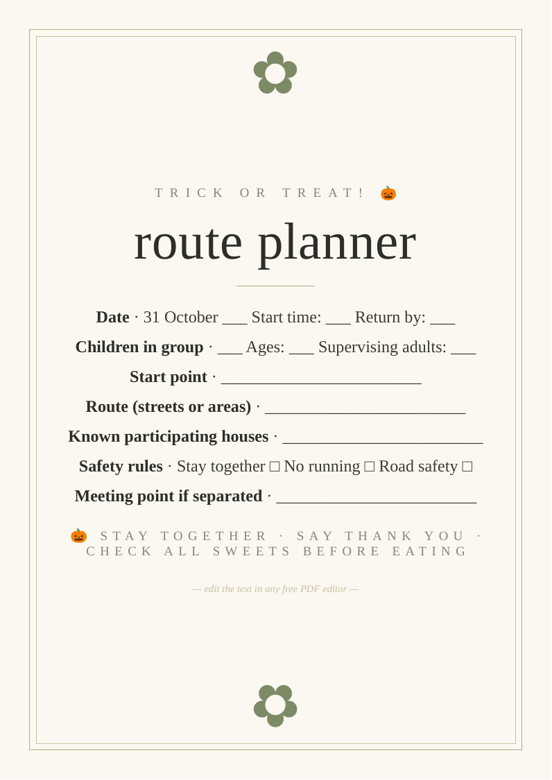Trick or treat route planner