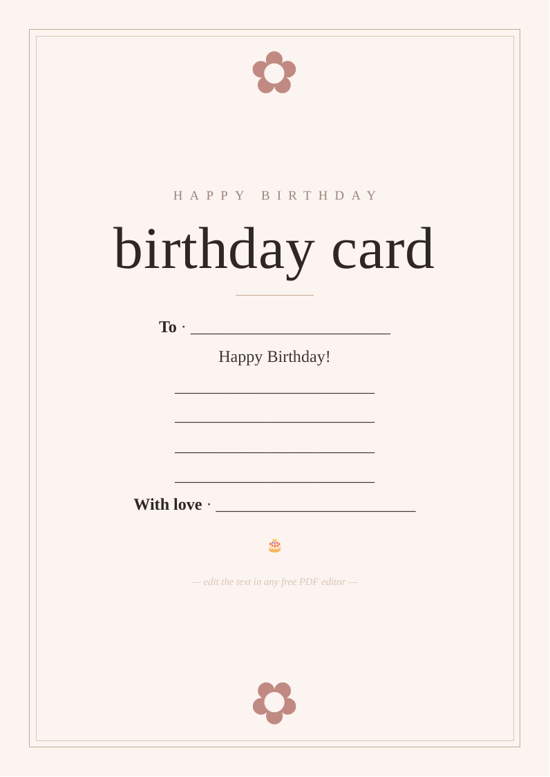Happy birthday card template
