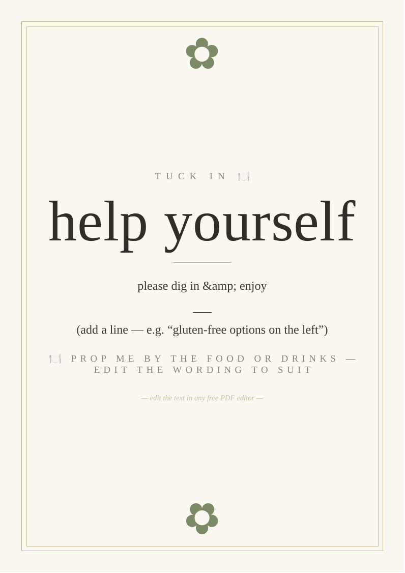 "Help yourself" sign
