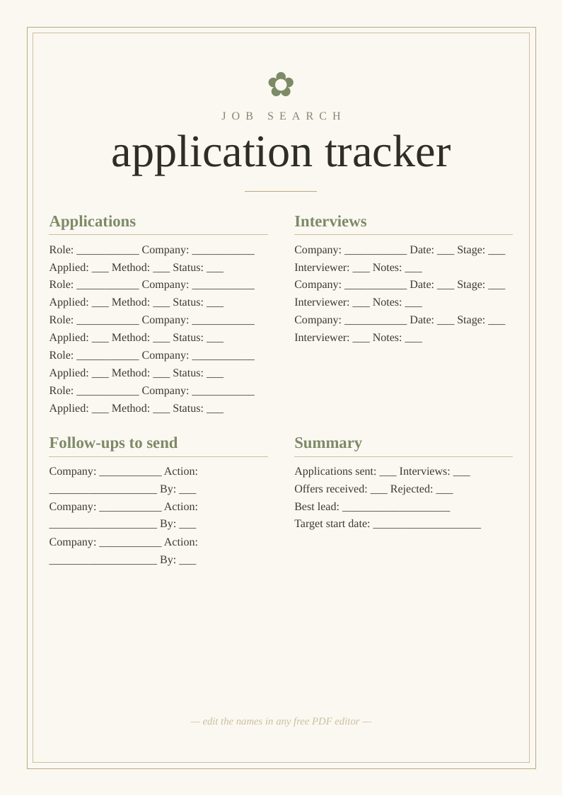 Job application tracker