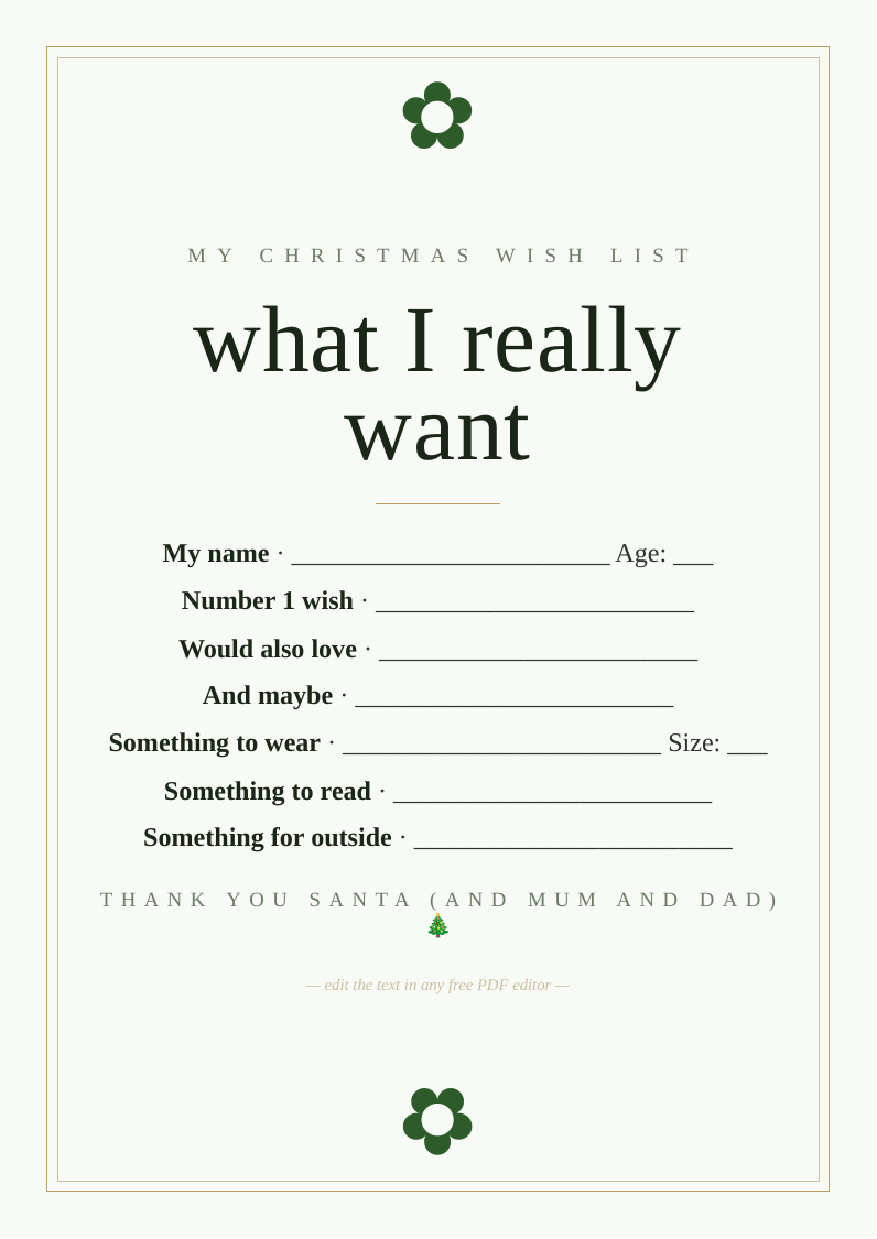 Kids Christmas wish list