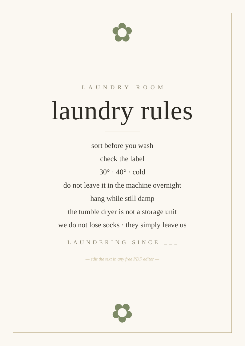 Laundry room print