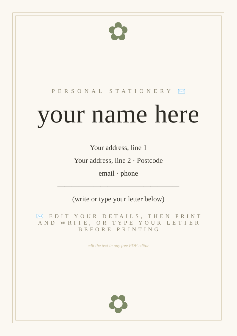Personal letterhead template