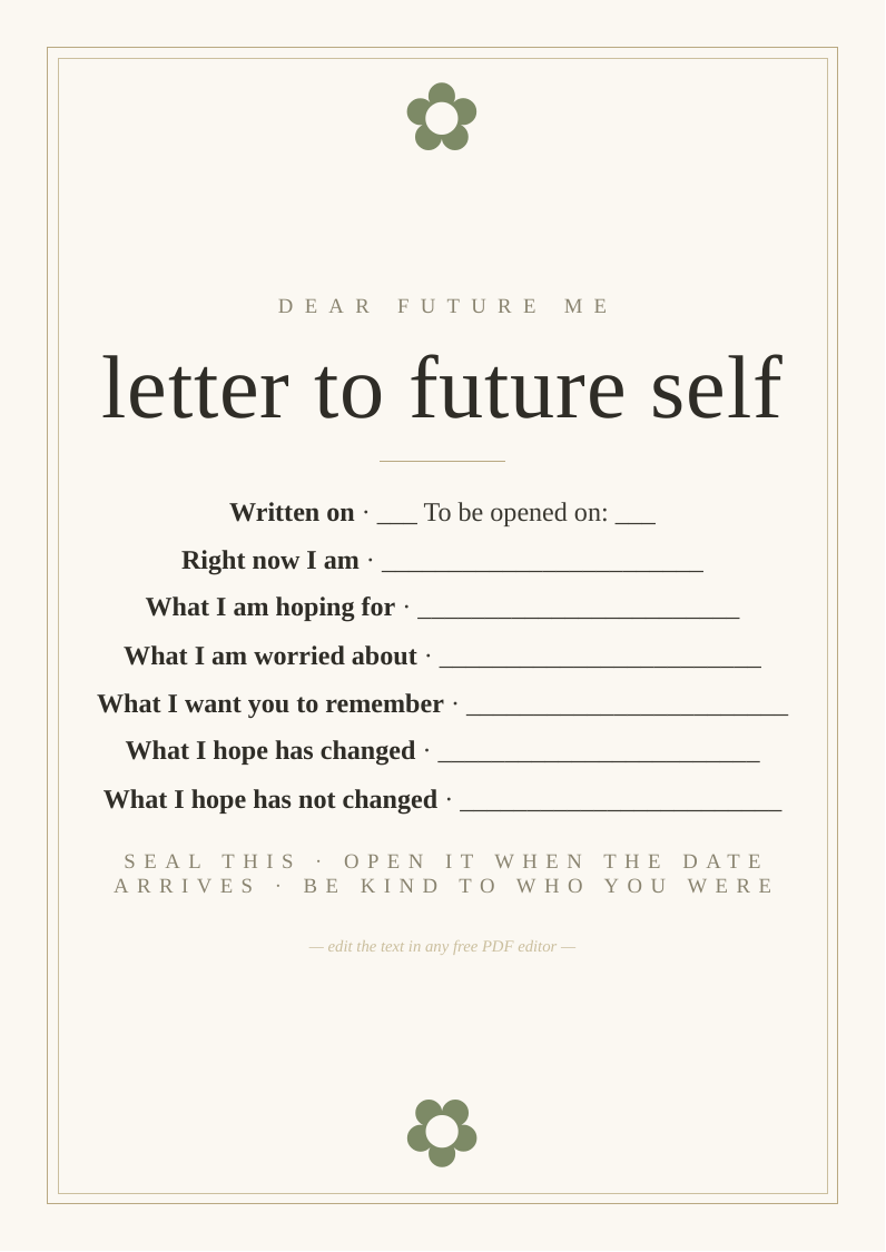 Letter to future self template