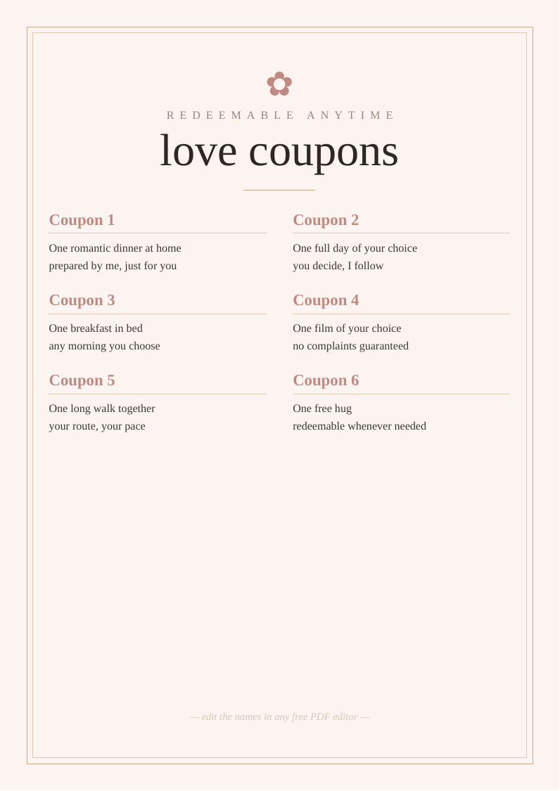 Love coupons