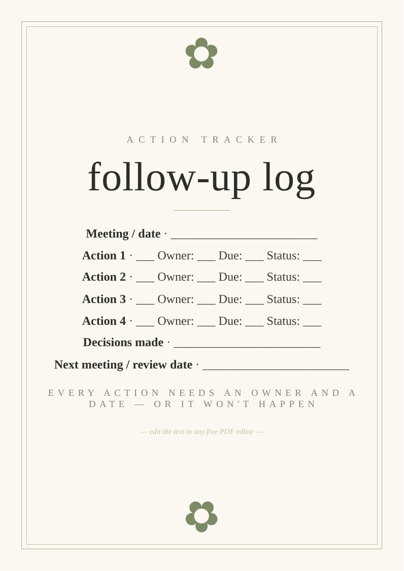 Meeting action item tracker