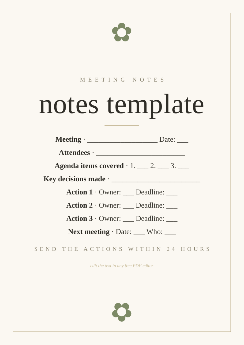 Meeting notes template