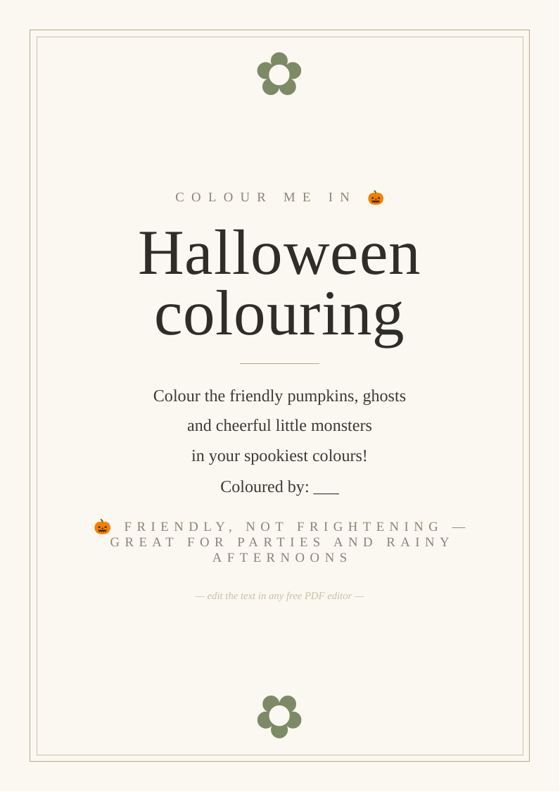 Halloween colouring sheet