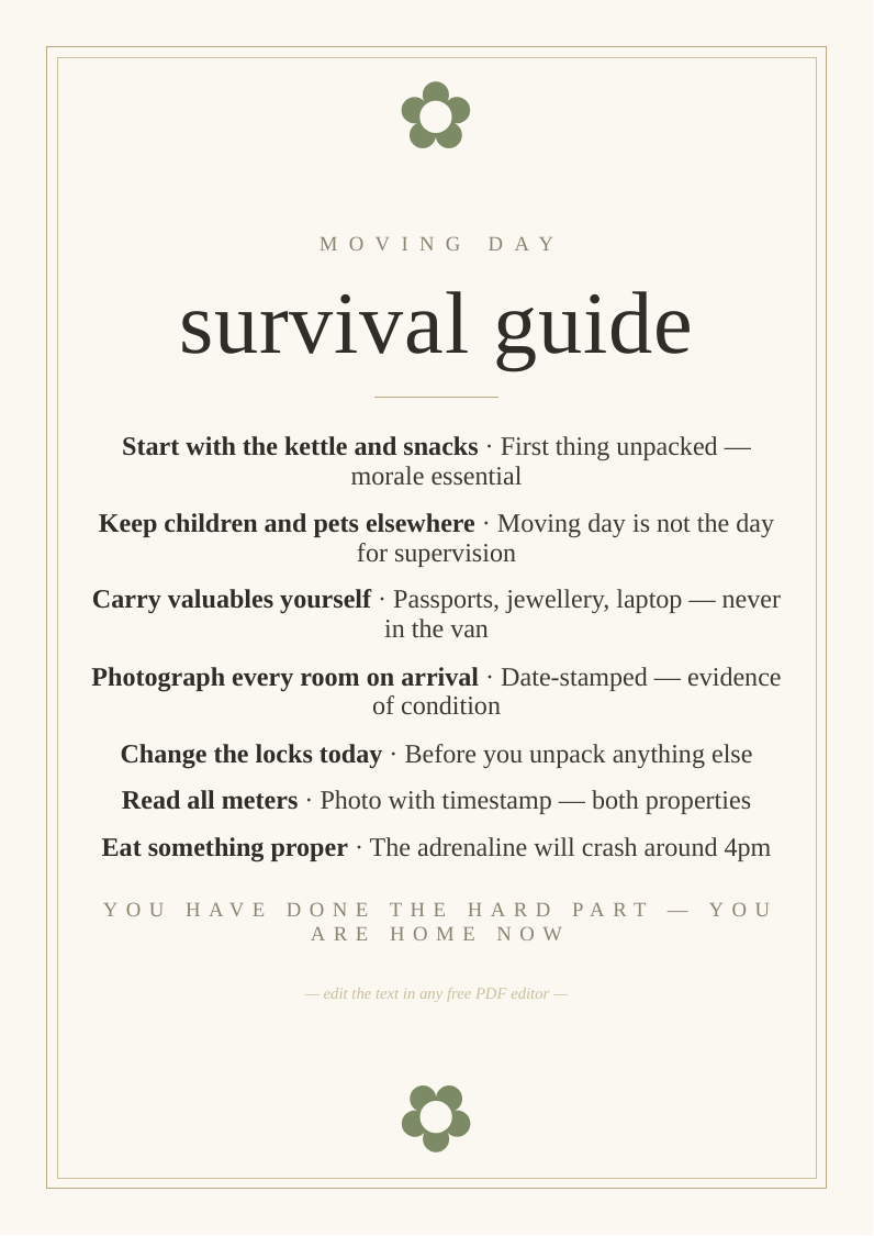 Moving day survival tips